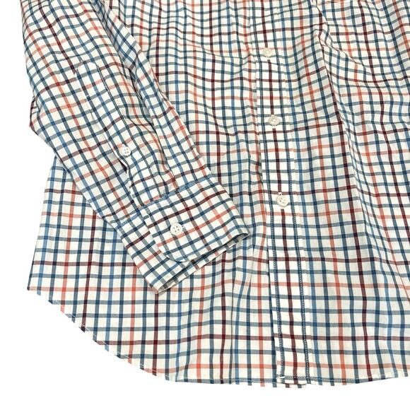J. Crew Mercantile Flex Shirt Men's Size Medium Button Down Plaid Red & Blue (9) - Picture 3 of 8